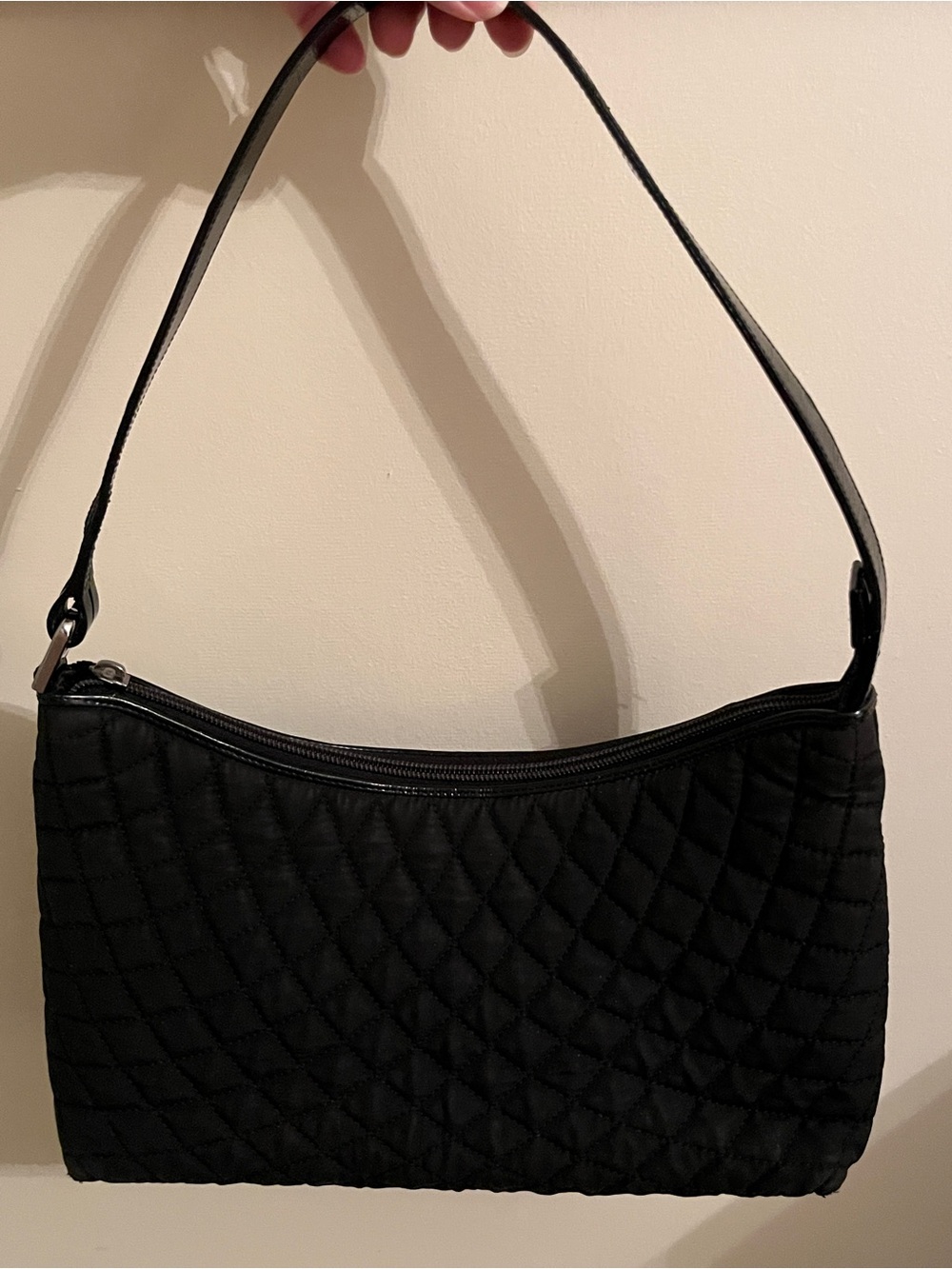 BALLY Quilted Nylon Hobo Shoulder Bag Black Italy READ by